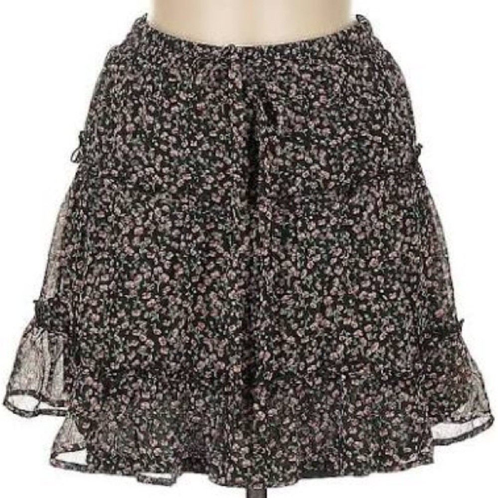 Sienna Sky Black and Pink Bubble Mini Skirt